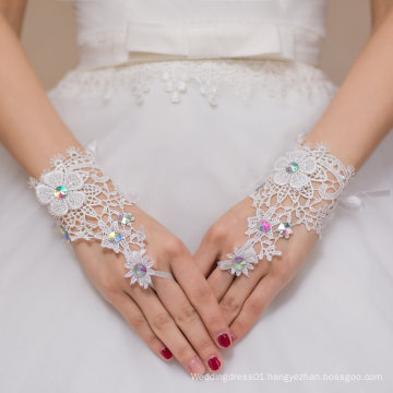Finger Glove Crystal Lace Bride Wedding Glove